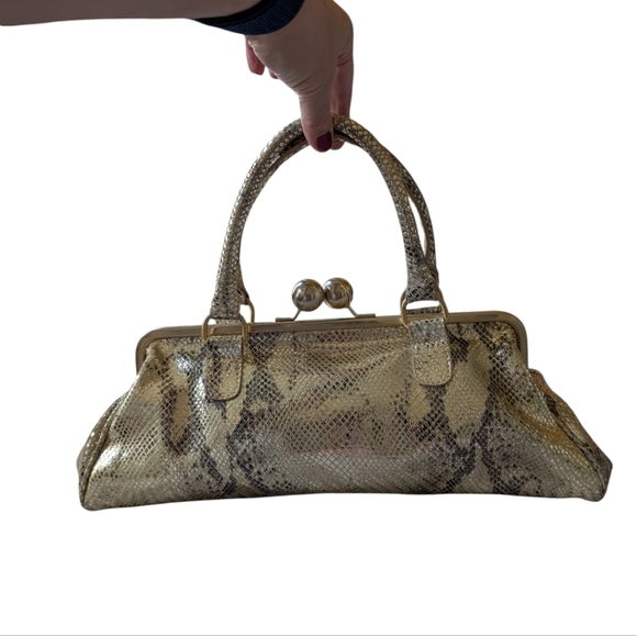 Maurizio Taiuti Gold Leather Top Handle Bag - Picture 10 of 13